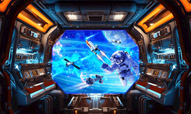 空间站宇航员背景墙