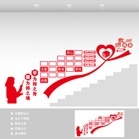 教师风采楼梯墙