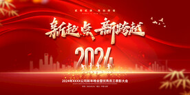 新起点新跨越去企业年会展板