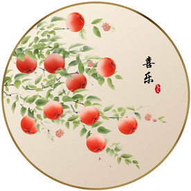 新中式苹果水果装饰画