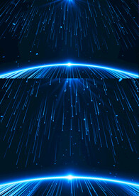 4K蓝色光线粒子科技背景AE