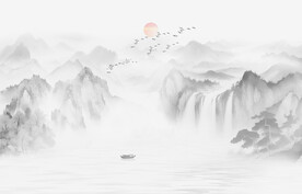 水墨画背景墙
