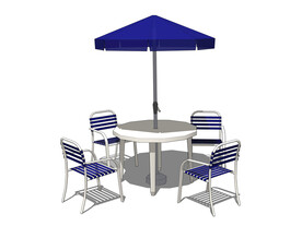 户外餐桌su模型