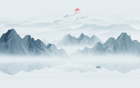 禅意水墨画背景墙