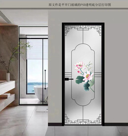 高清分层透明底平开门打印图