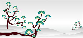 国风水墨松树设计树木背景CDR