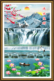 山水风景流水生财