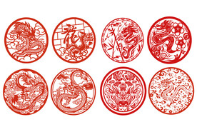 龙年窗花剪纸套图