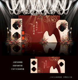 红色中式婚礼背景