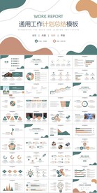简约动感莫兰迪配色工作总结计划