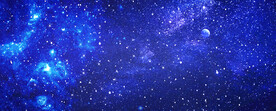 蓝色超长巨幅星空背景图