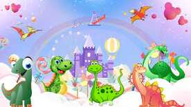 卡通恐龙背景墙