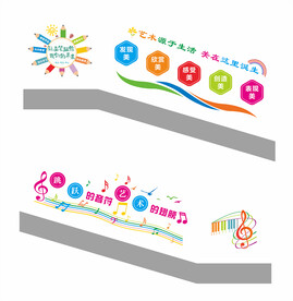 美术音乐楼梯文化墙