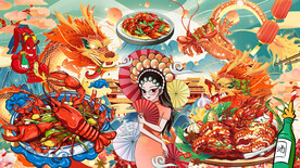 工装麻辣小龙虾背景