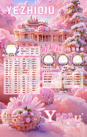 粉色冠名列表海报设计