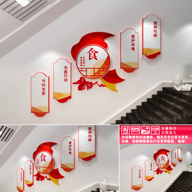 食堂楼道文化墙