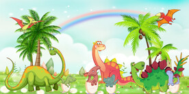 卡通恐龙儿童背景墙