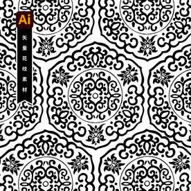 中式传统矢量花纹