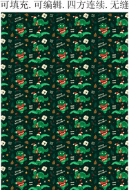 卡通恐龙 圣诞图案