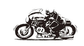 卡通摩托车赛车矢量图案
