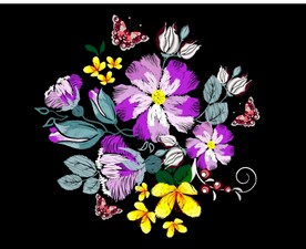 刺绣花纹矢量图案