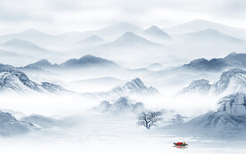 爆款 现代中式山水 TIF分层