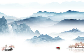 最新 现代中式山水 TIF分层