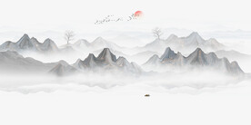 禅意水墨画背景墙