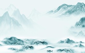 爆款 中式高端山水 Tif分层