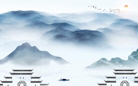 高端 中式清晰山水 TIF分层