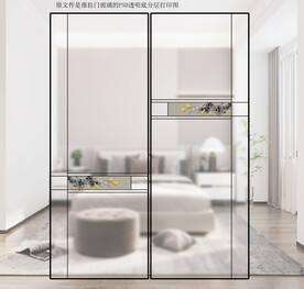 高清分层透明底推拉门玻璃打印图