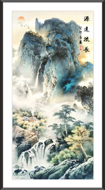 竖幅山水国画