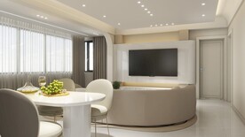 奶油风格客餐厅效果图