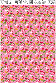 夏季水果图案 热带水果 印花 