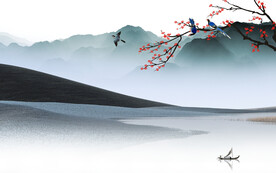 高清 中式人气山水 Tif分层