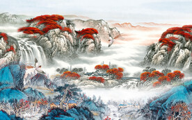 人气 意境电视山水 Tif分层