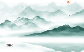 高端 意境中式山水 Tif分层