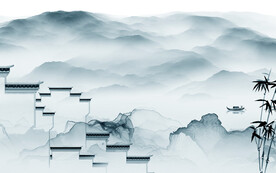 大气 中式背景山水 TIf分层