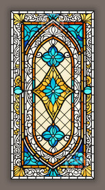 吊顶穹顶蒂凡尼教堂彩绘玻璃图案