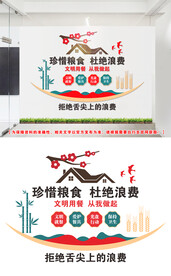 珍惜粮食文化墙