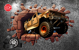 潮流涂鸦汽车壁画背景墙装饰