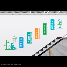 特殊教育楼梯文化墙