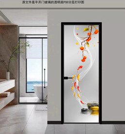 高清分层透明底平开门打印图