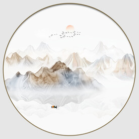 圆形山水画