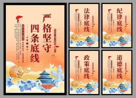 四条底线党建海报