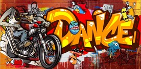 欧美风街头涂鸦餐饮酒吧背景墙