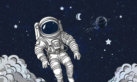 儿童房宇航员星空背景墙