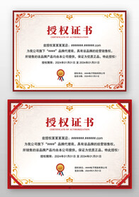 红边金属感欧式网络代理授权证书