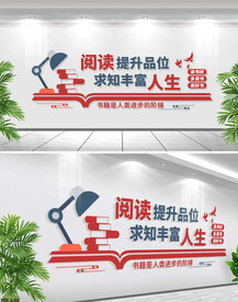 校园班级图书馆阅览室阅读文化墙