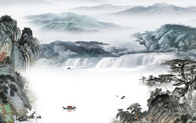 高档 清晰高雅山水 tiF分层